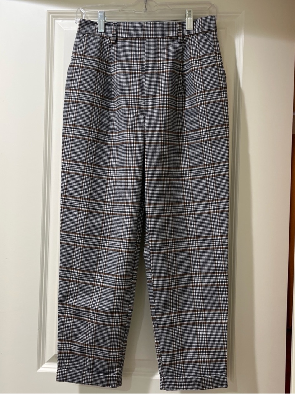 Forever 21 Black and White Glen Plaid Trousers